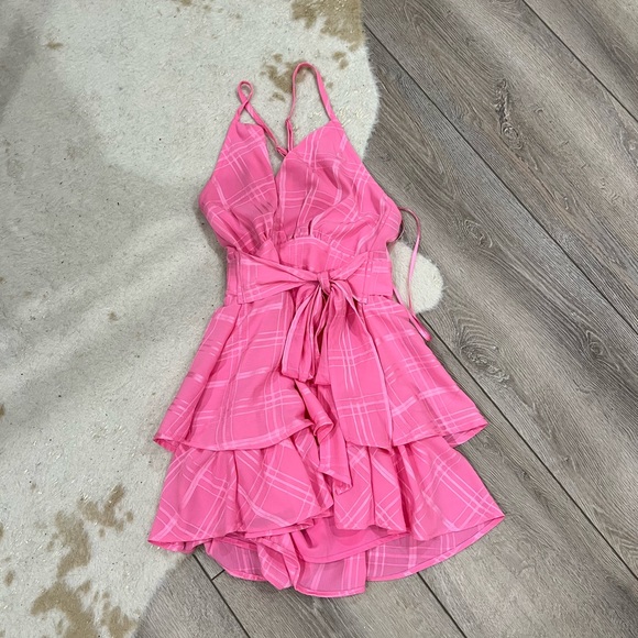 Pink Lily delightfully in love hot pink romper - Picture 2 of 6